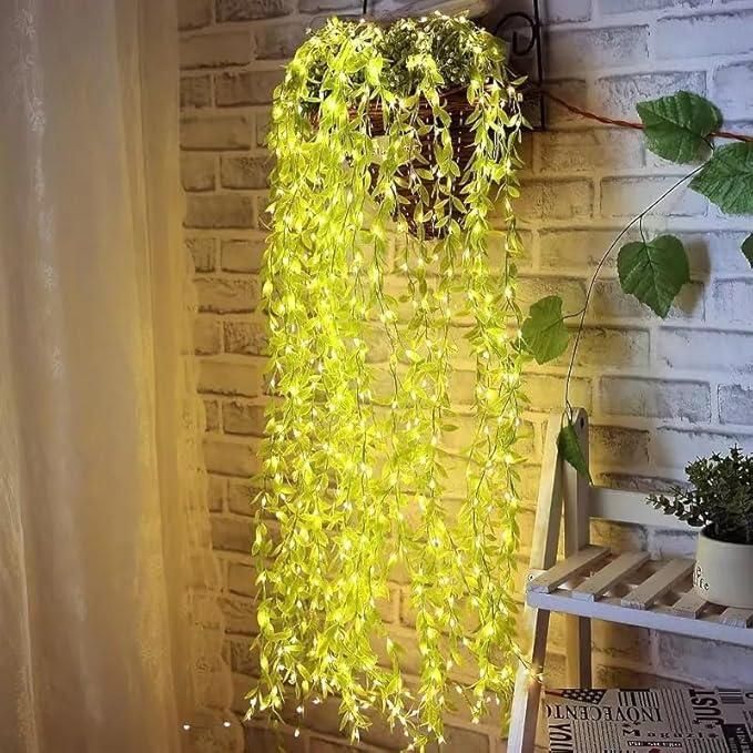 Green Leaf Artificial Curtain LED String Light, 200 LEDs, 8 Modes, Remote Control