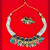 Vibrant multi-color necklace set with matching earrings for traditional and festive wear.