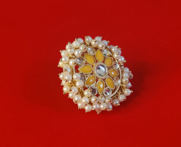Intricately designed imitation finger ring for women, ideal for traditional and festive wear.